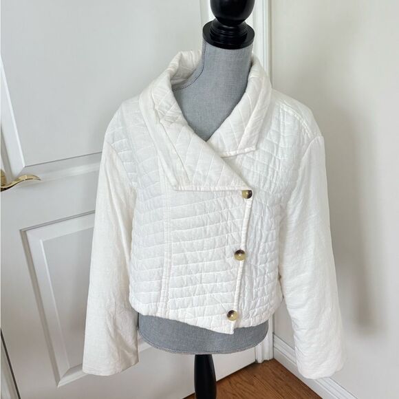 UO Quilted Canvas Cropped Jacket Cloud Puffy Comfy - Picture 2 of 7